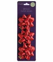 3-pack Bows Red Kraft