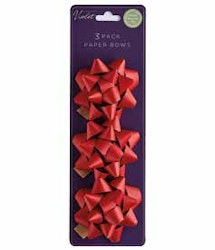 3-pack Bows Red Kraft