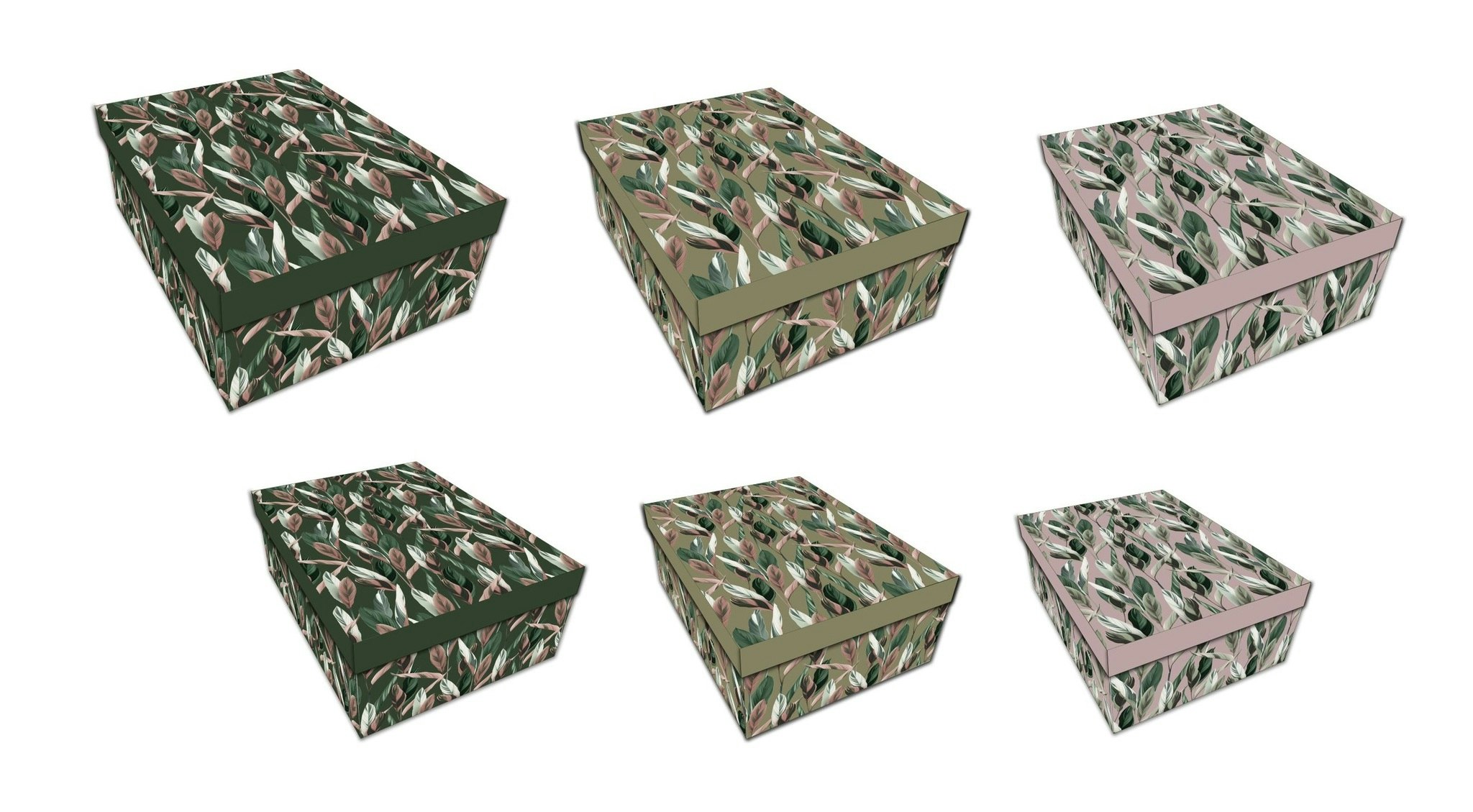 Pink & Green Leafs Giftbox