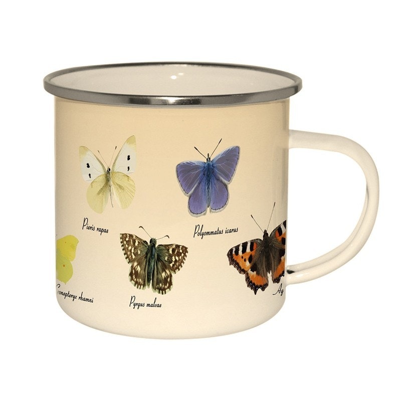 Vintage Butterflies Tin Mug