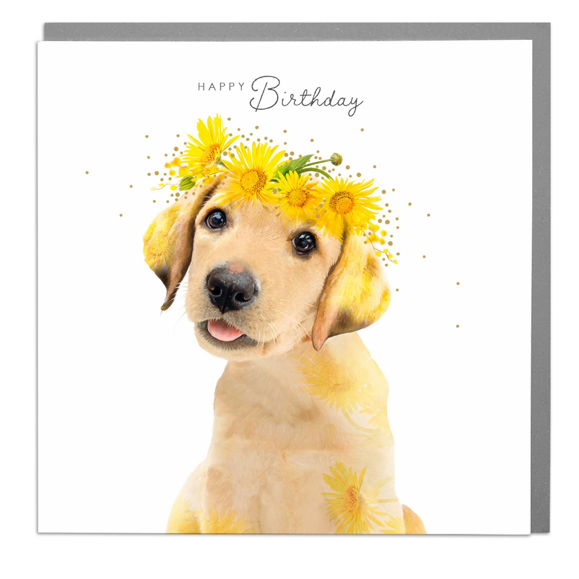Card Wildlife Botanical Golden Labrador