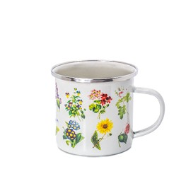 Vintage Flowers Tin Mug