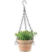 Pot hanging in wire basket S