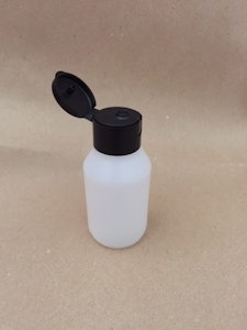 Plastflaska rund 50ml med flip kork - 1st