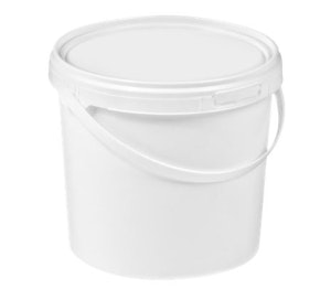 Plast hink 1,5L med lock- Bra att blanda i