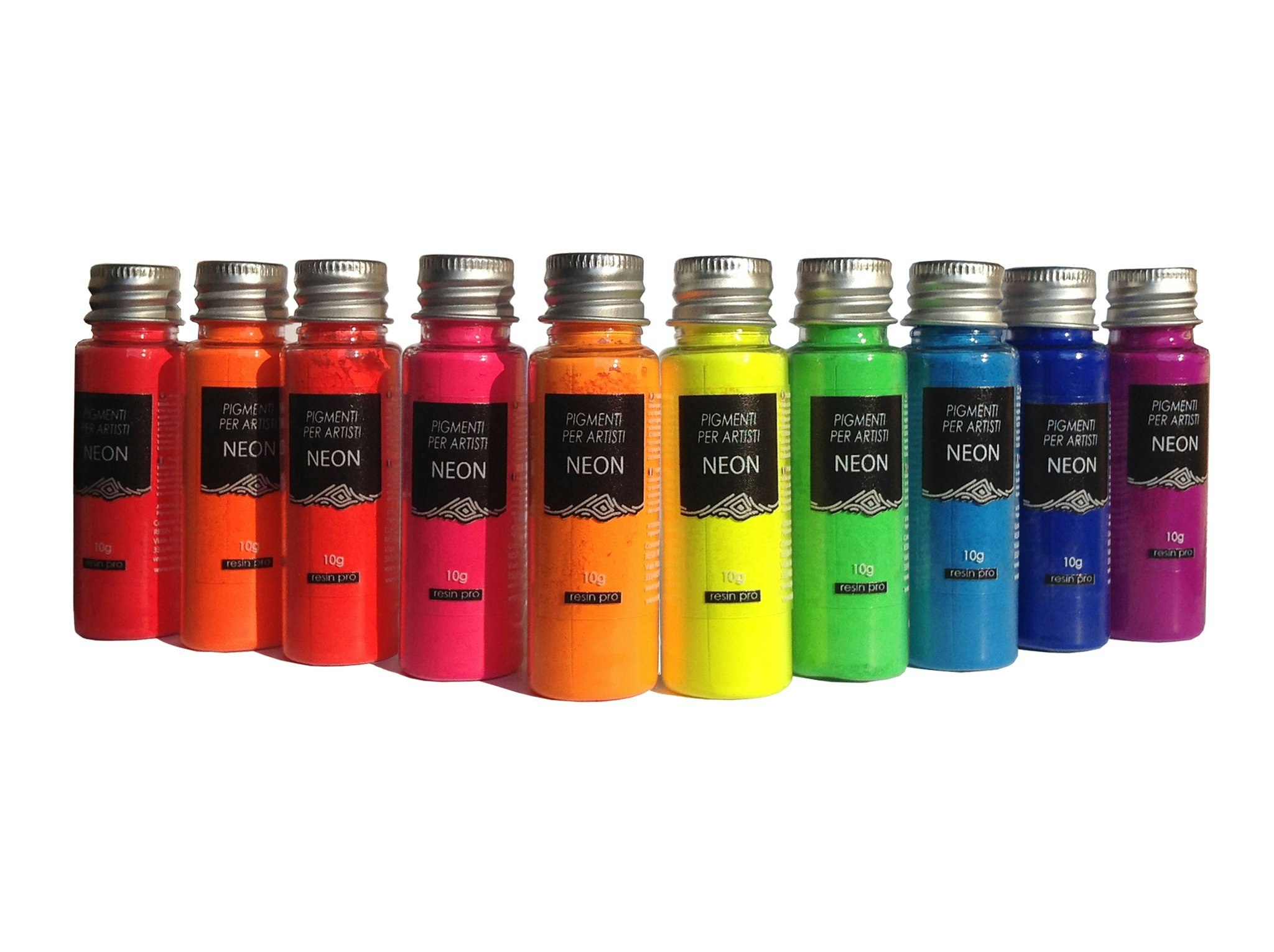 Neon pigment till Jesmonite eller resin, 10 snygga färger i ett paket