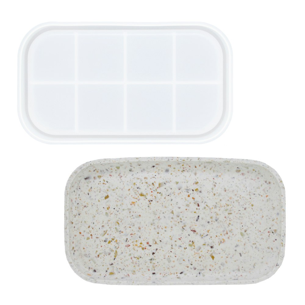 Silikonform till Jesmonite eller resin bricka med rundade kanter