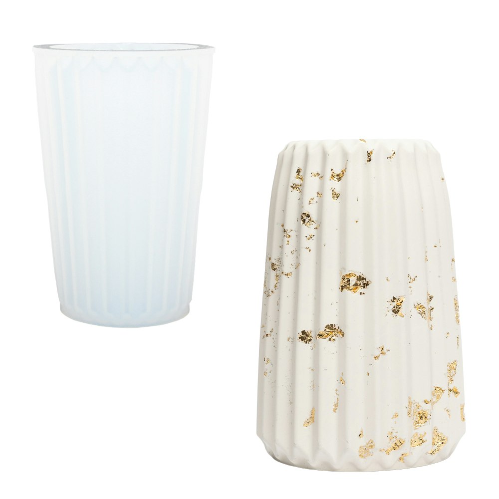 Silikonform till Jesmonite eller resin randig blomvas