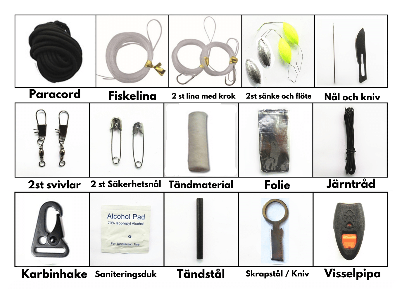 Paracord överlevnadskit