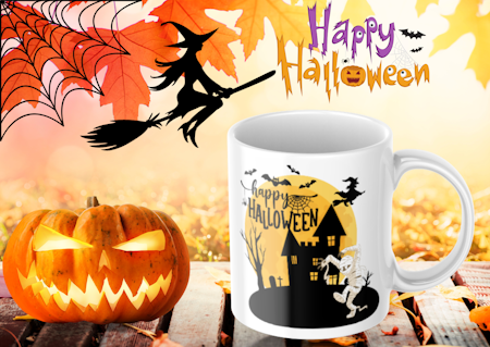 Halloween Slott - personlig mugg