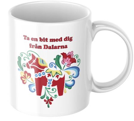 Röd Dalahäst - Personlig Mugg