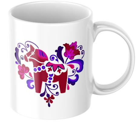 Dalahäst mugg - Personlig kaffemugg