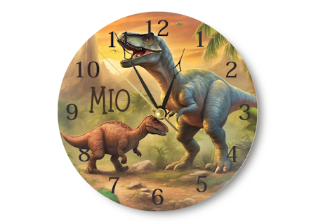 Väggklocka - barn - Dinosaurie
