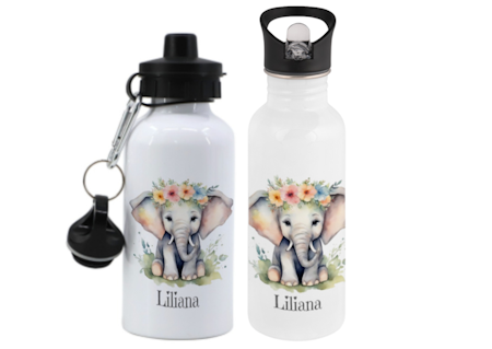 Personlig Vattenflaska  barn - Elefant