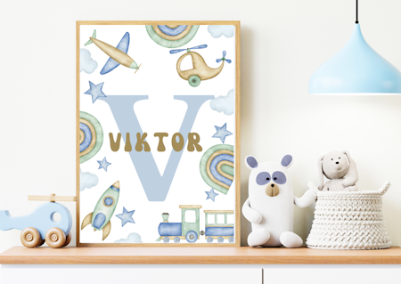 Personliga barntavlor - Posters till barnrummet-Flygplan