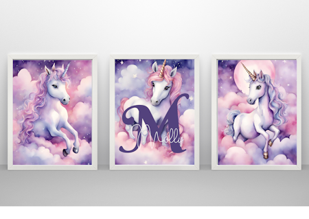 Personliga barntavlor - Posters till barnrummet-Magic Enhörning -