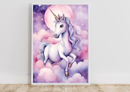 Personliga barntavlor - Posters till barnrummet-Magic Enhörning -