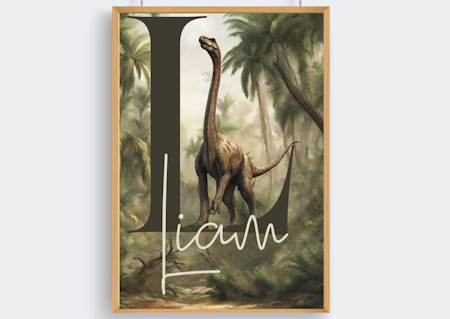 Personliga barntavlor - Posters till barnrummet-Dinosaurie