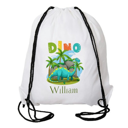 Personlig gympapåse med namn - Dino