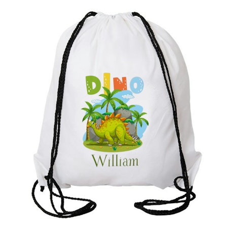 Personlig gympapåse med namn - Dino