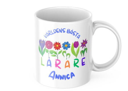 Presentmugg för lärare - fröken - Blommig
