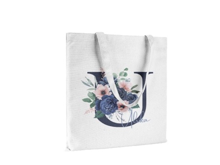Personlig Tygkasse - Tygpåse med namn -Rosa & Initial