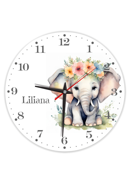 Väggklocka för barn - Elefant