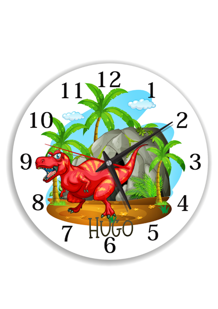 Väggklocka  barn - T-Rex