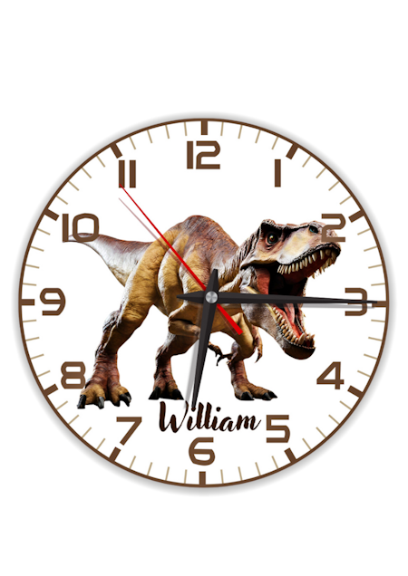Väggklocka barn - T-rex