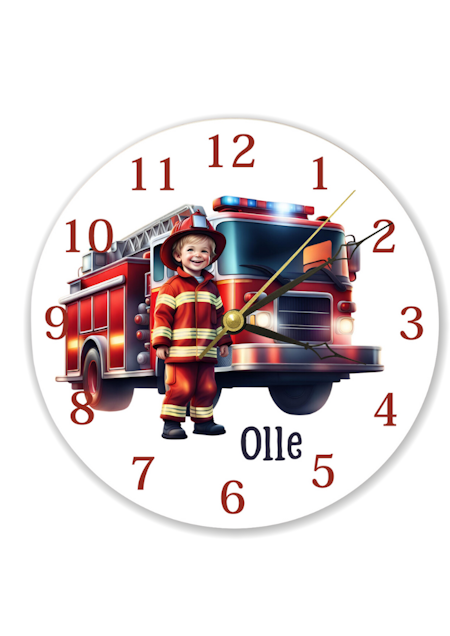 Miljövänlig Brandman Väggklocka 30cm - Pedagogisk Design