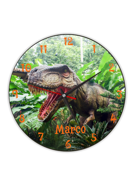 Dinosaurie -T-rex - Väggklocka - Barn