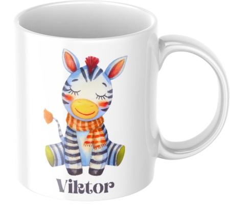 Zebra -Personlig mugg för barn- Barnmugg