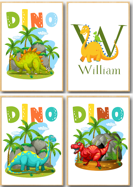 Personliga barntavlor - Posters till barnrummet-Cool Dinosaurie -T-Rex