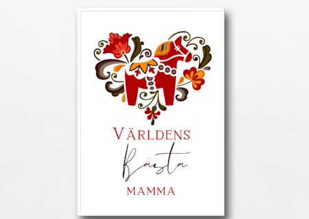 Personlig Mors Dag-affisch - Dalahäst