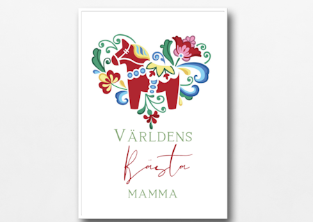 Personlig Mors Dag-affisch - Dalahäst