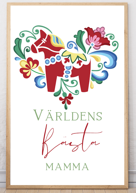 Personlig Mors Dag-affisch - Dalahäst