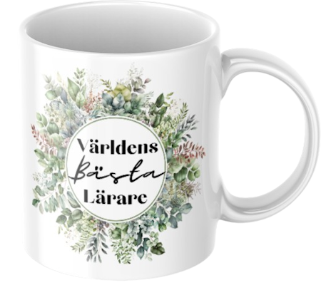 Personlig Lärarmugg - Frökenpresent- Blomma