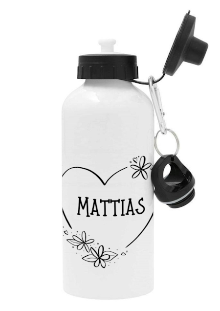 Hjärta - Personlig vattenflaska med namn