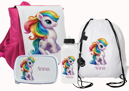 Little Pony -vattenflaska - matlåda- gymnastikpåse - Ryggsäck