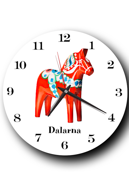 Dalahäst - Tystgående Väggklocka