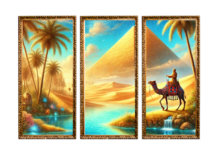 Väggklocka med egyptiskt motiv – Tyst och dekorativ