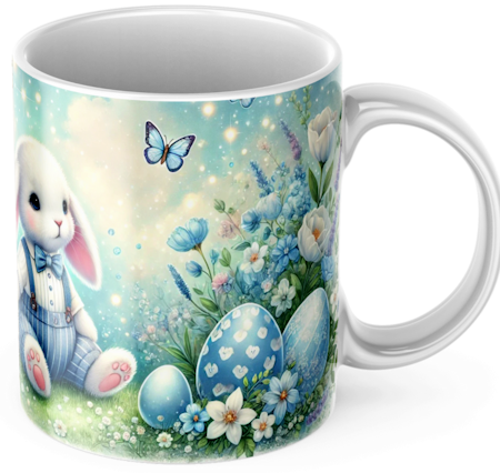 Påskmugg - Glad påsk kaffekopp - Blå