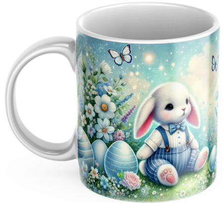 Påskmugg - Glad påsk kaffekopp - Blå