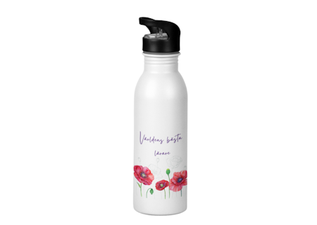 Personligt presentpaket med namn – Vallmo blomdesign
