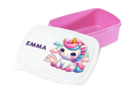 Personlig lunchlåda för barn -matlåda- lunchbox - Enhörning