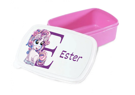 Personlig lunchlåda för barn -matlåda- lunchbox - Lila  Enhörning