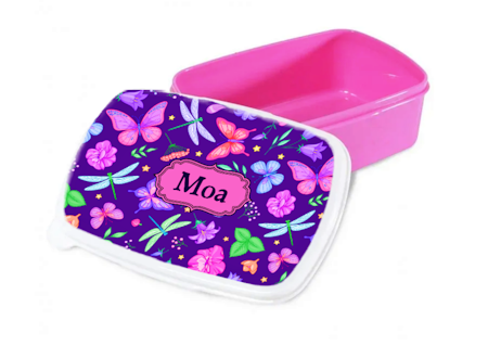 Personlig lunchlåda för barn -matlåda- lunchbox - Fjäril