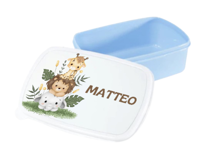 Personlig lunchlåda för barn -matlåda- lunchbox- Vilda Djur