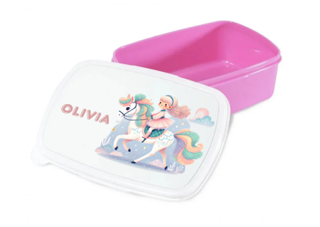 Personlig lunchlåda för barn -matlåda- lunchbox- Häst