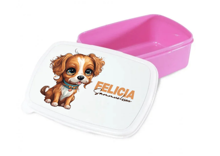 Personlig lunchlåda för barn -matlåda- lunchbox - Söt hund